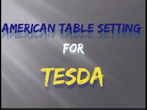 American Table Setting (Chicken Roulade) for TESDA .